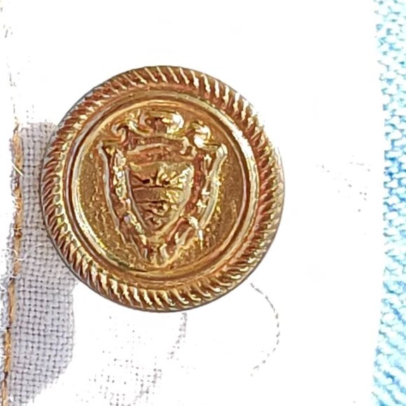 VINTAGE 1980s BRAVE NEW WORLD DRESS Denim Size Small Shoulder Pads Futuristic - Picture 7 of 9